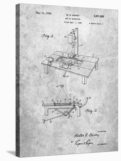 PP403-Slate Disney Multi Plane Camera Patent Poster-Cole Borders-Stretched Canvas