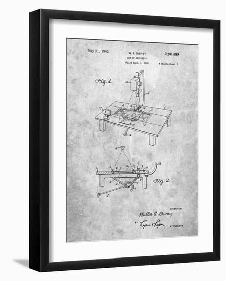 PP403-Slate Disney Multi Plane Camera Patent Poster-Cole Borders-Framed Giclee Print