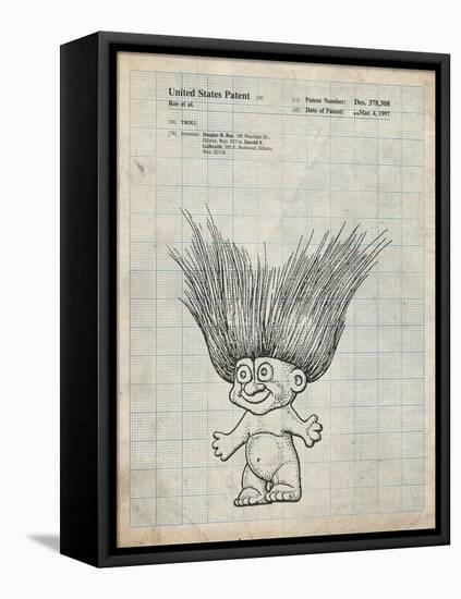 PP406-Antique Grid Parchment Troll Doll Patent Poster-Cole Borders-Framed Stretched Canvas