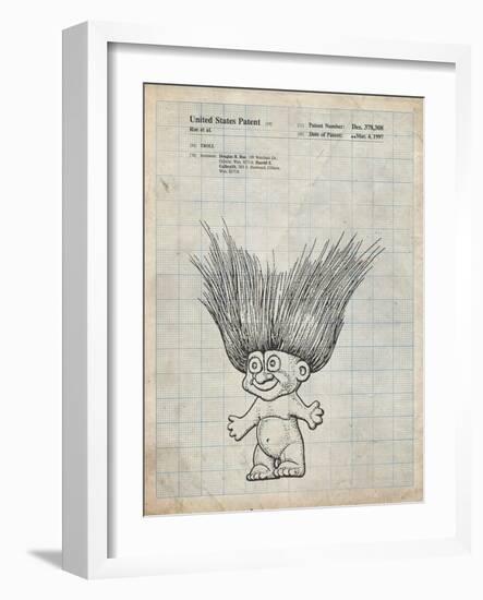 PP406-Antique Grid Parchment Troll Doll Patent Poster-Cole Borders-Framed Giclee Print