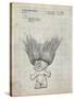 PP406-Antique Grid Parchment Troll Doll Patent Poster-Cole Borders-Stretched Canvas