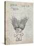 PP406-Antique Grid Parchment Troll Doll Patent Poster-Cole Borders-Stretched Canvas