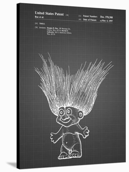 PP406-Black Grid Troll Doll Patent Poster-Cole Borders-Stretched Canvas