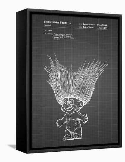 PP406-Black Grid Troll Doll Patent Poster-Cole Borders-Framed Stretched Canvas