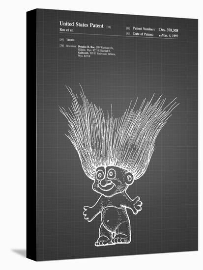 PP406-Black Grid Troll Doll Patent Poster-Cole Borders-Stretched Canvas