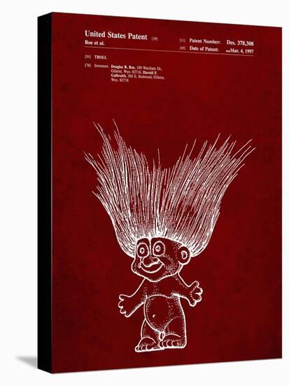PP406-Burgundy Troll Doll Patent Poster-Cole Borders-Stretched Canvas