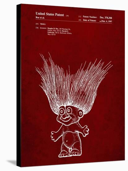 PP406-Burgundy Troll Doll Patent Poster-Cole Borders-Stretched Canvas