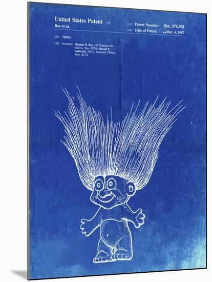 PP406-Faded Blueprint Troll Doll Patent Poster-Cole Borders-Mounted Giclee Print