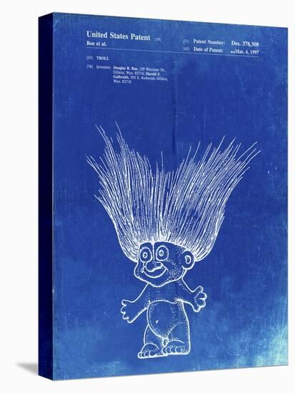 PP406-Faded Blueprint Troll Doll Patent Poster-Cole Borders-Stretched Canvas