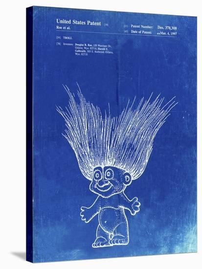 PP406-Faded Blueprint Troll Doll Patent Poster-Cole Borders-Stretched Canvas