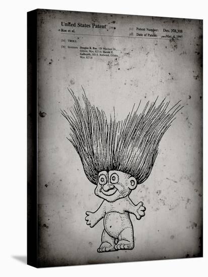 PP406-Faded Grey Troll Doll Patent Poster-Cole Borders-Stretched Canvas