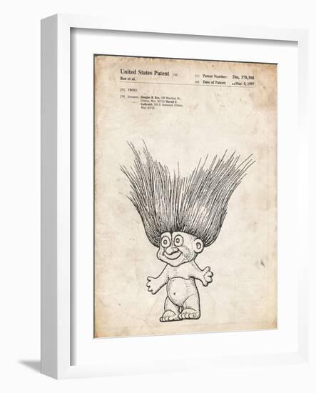 PP406-Vintage Parchment Troll Doll Patent Poster-Cole Borders-Framed Giclee Print