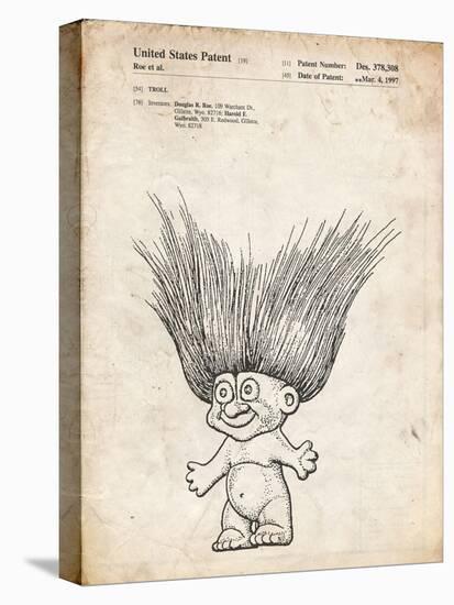 PP406-Vintage Parchment Troll Doll Patent Poster-Cole Borders-Stretched Canvas