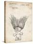 PP406-Vintage Parchment Troll Doll Patent Poster-Cole Borders-Stretched Canvas