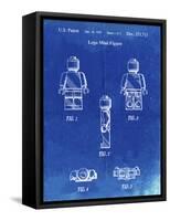 PP41 Faded Blueprint-Borders Cole-Framed Stretched Canvas