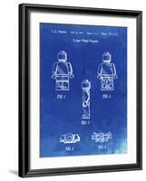 PP41 Faded Blueprint-Borders Cole-Framed Giclee Print