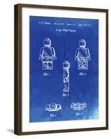 PP41 Faded Blueprint-Borders Cole-Framed Giclee Print