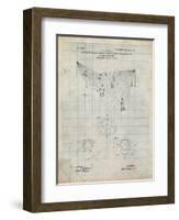 PP416-Antique Grid Parchment Baseball Field Lights Patent Poster-Cole Borders-Framed Giclee Print