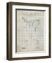 PP416-Antique Grid Parchment Baseball Field Lights Patent Poster-Cole Borders-Framed Giclee Print