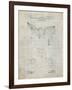 PP416-Antique Grid Parchment Baseball Field Lights Patent Poster-Cole Borders-Framed Giclee Print