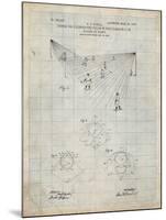 PP416-Antique Grid Parchment Baseball Field Lights Patent Poster-Cole Borders-Mounted Giclee Print