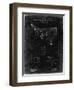 PP416-Black Grunge Baseball Field Lights Patent Poster-Cole Borders-Framed Giclee Print