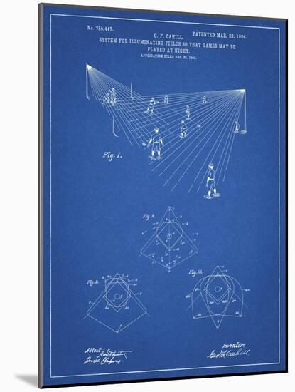PP416-Blueprint Baseball Field Lights Patent Poster-Cole Borders-Mounted Giclee Print