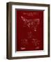 PP416-Burgundy Baseball Field Lights Patent Poster-Cole Borders-Framed Premium Giclee Print