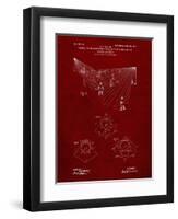 PP416-Burgundy Baseball Field Lights Patent Poster-Cole Borders-Framed Premium Giclee Print