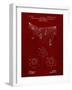 PP416-Burgundy Baseball Field Lights Patent Poster-Cole Borders-Framed Giclee Print