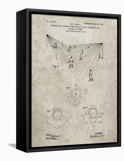 PP416-Sandstone Baseball Field Lights Patent Poster-Cole Borders-Framed Stretched Canvas