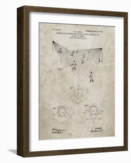 PP416-Sandstone Baseball Field Lights Patent Poster-Cole Borders-Framed Giclee Print