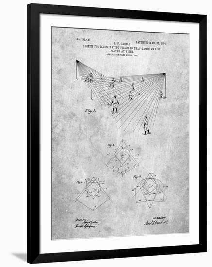 PP416-Slate Baseball Field Lights Patent Poster-Cole Borders-Framed Giclee Print