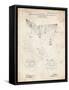 PP416-Vintage Parchment Baseball Field Lights Patent Poster-Cole Borders-Framed Stretched Canvas