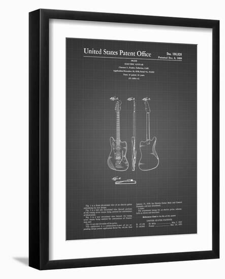 PP417-Black Grid Fender Jazzmaster Guitar Patent Poster-Cole Borders-Framed Giclee Print