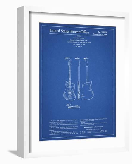 PP417-Blueprint Fender Jazzmaster Guitar Patent Poster-Cole Borders-Framed Giclee Print