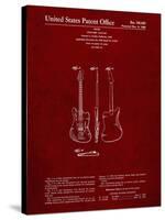 PP417-Burgundy Fender Jazzmaster Guitar Patent Poster-Cole Borders-Stretched Canvas