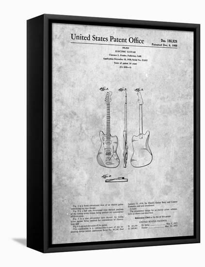 PP417-Slate Fender Jazzmaster Guitar Patent Poster-Cole Borders-Framed Stretched Canvas