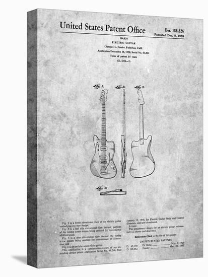 PP417-Slate Fender Jazzmaster Guitar Patent Poster-Cole Borders-Stretched Canvas