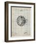 PP42 Antique Grid Parchment-Borders Cole-Framed Giclee Print