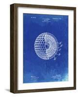 PP42 Faded Blueprint-Borders Cole-Framed Giclee Print