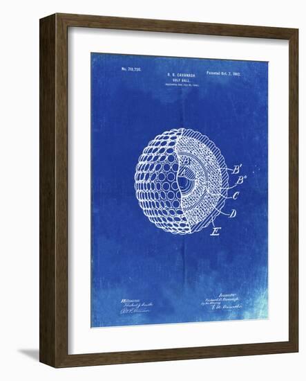 PP42 Faded Blueprint-Borders Cole-Framed Giclee Print