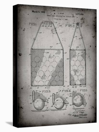 PP436-Faded Grey Tennis Hopper Patent Poster-Cole Borders-Stretched Canvas