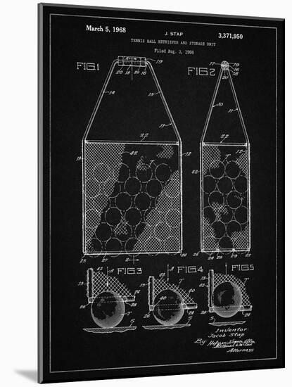 PP436-Vintage Black Tennis Hopper Patent Poster-Cole Borders-Mounted Giclee Print