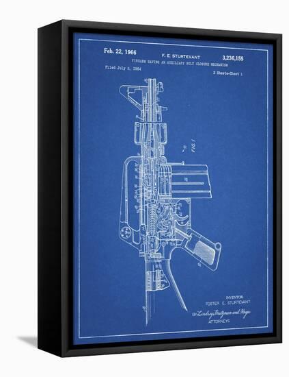 PP44 Blueprint-Borders Cole-Framed Stretched Canvas
