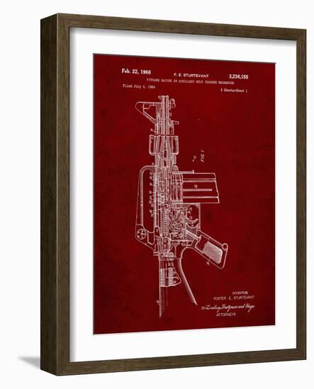 PP44 Burgundy-Borders Cole-Framed Giclee Print