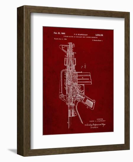 PP44 Burgundy-Borders Cole-Framed Giclee Print