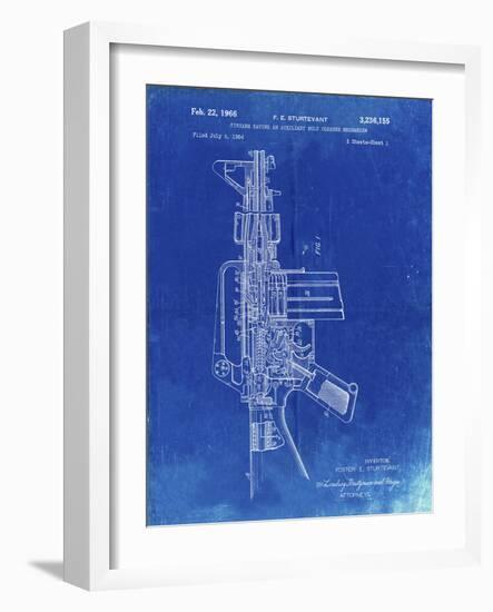 PP44 Faded Blueprint-Borders Cole-Framed Giclee Print