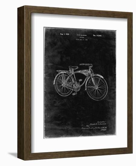 PP446-Black Grunge Schwinn 1939 BC117 Bicycle Patent Poster-Cole Borders-Framed Giclee Print