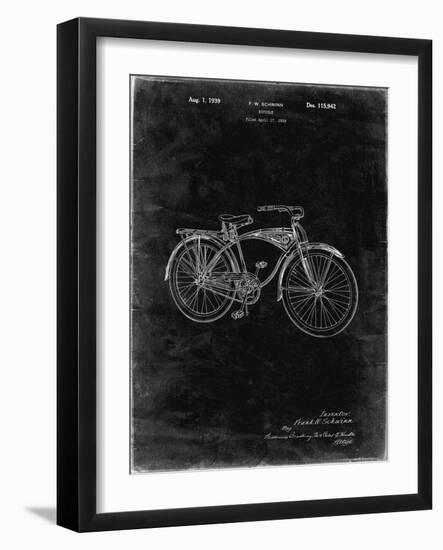 PP446-Black Grunge Schwinn 1939 BC117 Bicycle Patent Poster-Cole Borders-Framed Giclee Print